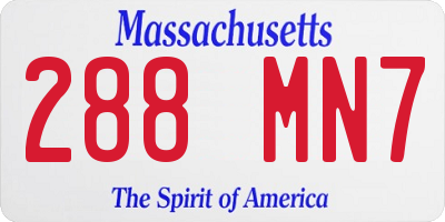 MA license plate 288MN7
