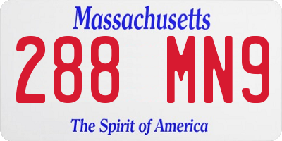 MA license plate 288MN9