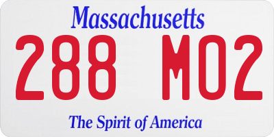 MA license plate 288MO2