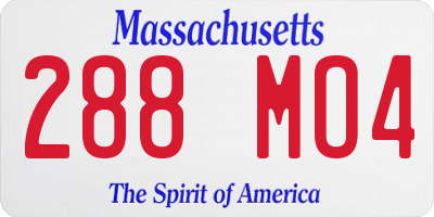 MA license plate 288MO4