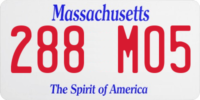 MA license plate 288MO5