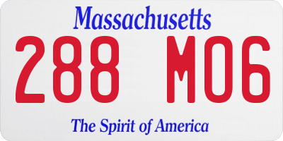 MA license plate 288MO6