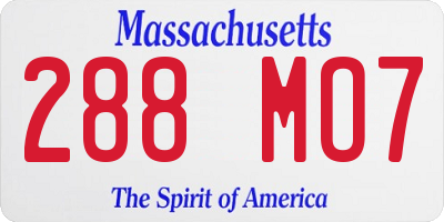 MA license plate 288MO7