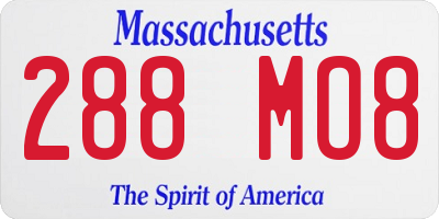 MA license plate 288MO8