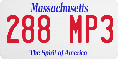 MA license plate 288MP3