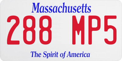 MA license plate 288MP5