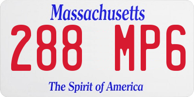 MA license plate 288MP6