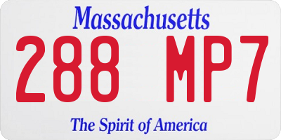MA license plate 288MP7