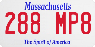 MA license plate 288MP8