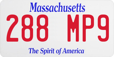MA license plate 288MP9