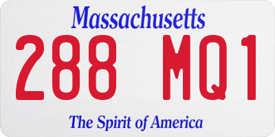 MA license plate 288MQ1