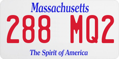 MA license plate 288MQ2