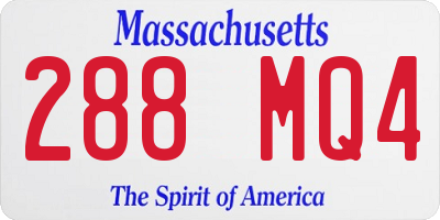 MA license plate 288MQ4