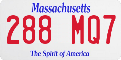 MA license plate 288MQ7