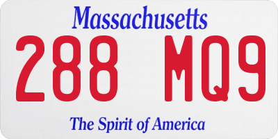 MA license plate 288MQ9