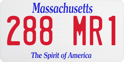 MA license plate 288MR1
