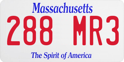 MA license plate 288MR3