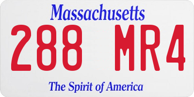 MA license plate 288MR4