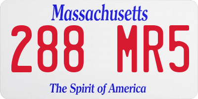 MA license plate 288MR5