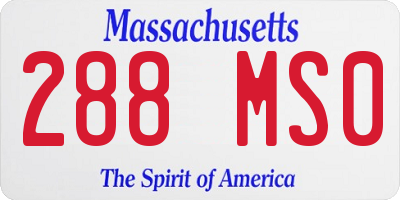 MA license plate 288MS0