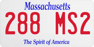 MA license plate 288MS2