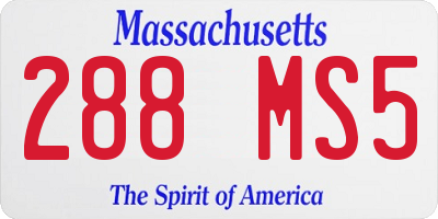 MA license plate 288MS5
