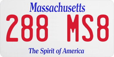 MA license plate 288MS8