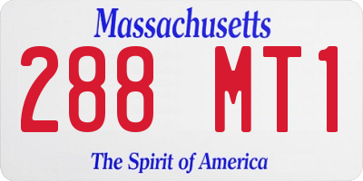 MA license plate 288MT1
