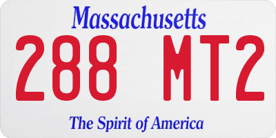 MA license plate 288MT2
