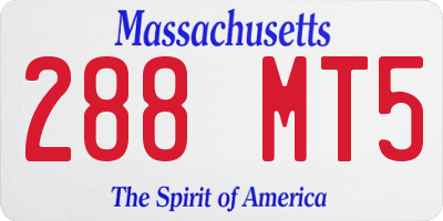 MA license plate 288MT5