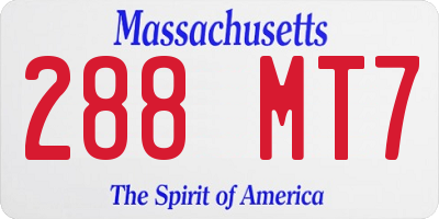 MA license plate 288MT7
