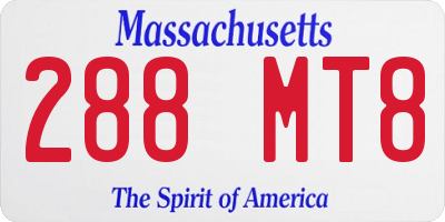 MA license plate 288MT8