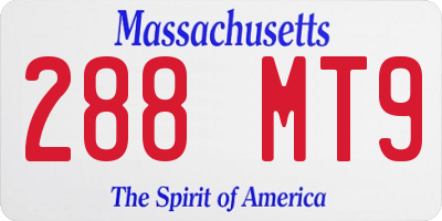 MA license plate 288MT9