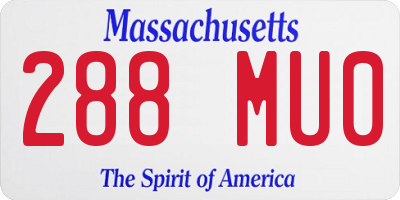 MA license plate 288MU0