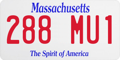 MA license plate 288MU1