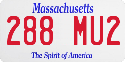 MA license plate 288MU2