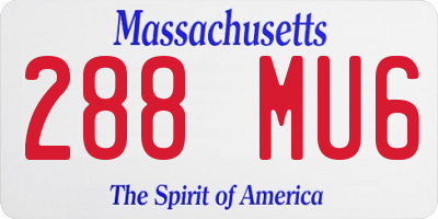 MA license plate 288MU6