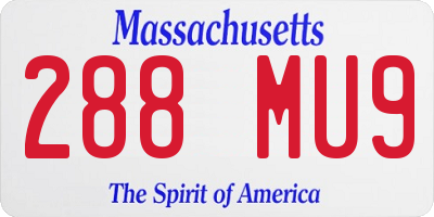 MA license plate 288MU9