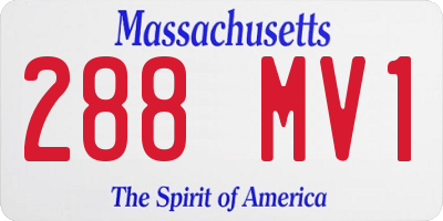 MA license plate 288MV1