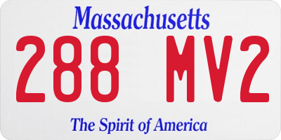 MA license plate 288MV2