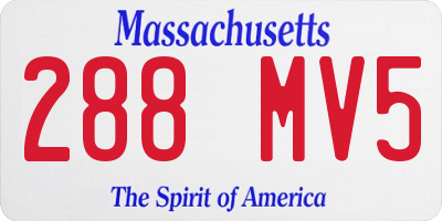 MA license plate 288MV5