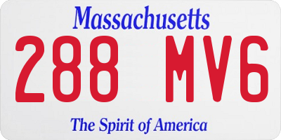 MA license plate 288MV6