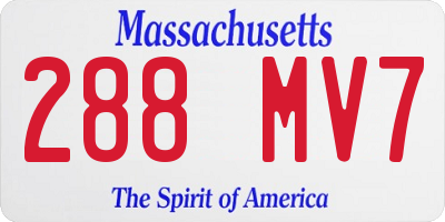 MA license plate 288MV7