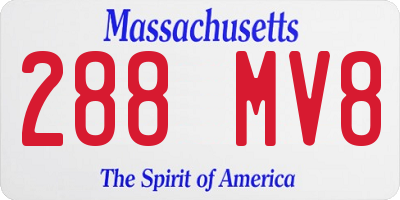 MA license plate 288MV8