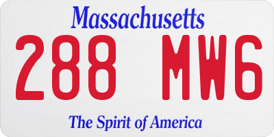 MA license plate 288MW6
