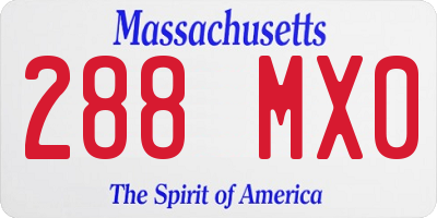 MA license plate 288MX0