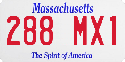 MA license plate 288MX1