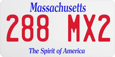 MA license plate 288MX2