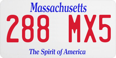 MA license plate 288MX5