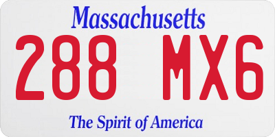MA license plate 288MX6